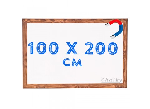 Chalky Manyetik Beyaz Yazı Tahtası Ahşap Çerçeveli 100x200 cm
